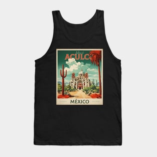 Aculco Estado de Mexico Sunset Tourism Travel Vintage Poster Tank Top